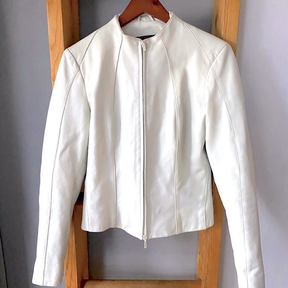 Danier White Leather Jacket - Picture 1 of 4